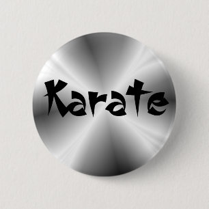 Macaron Rond 5 Cm Bouton rond Karate Argent Faux