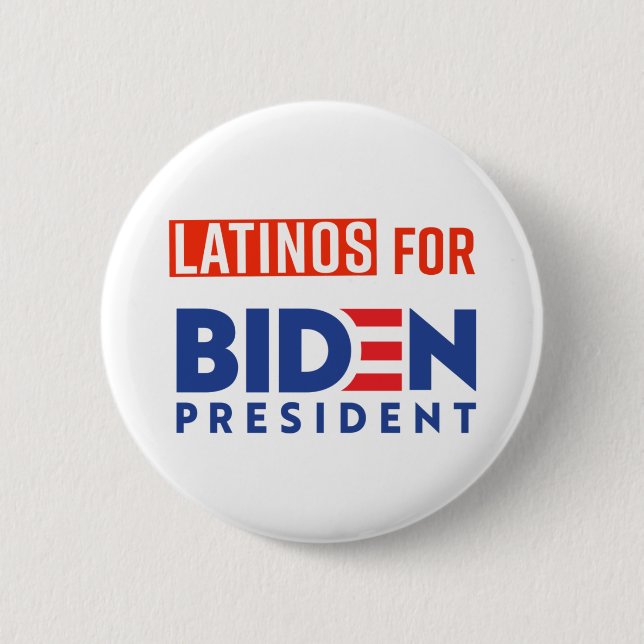Macaron Rond 5 Cm Bouton rond Latinos Pour Joe Biden (Devant)