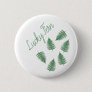Macaron Rond 5 Cm Bouton rond Motif Lucky Green Fern