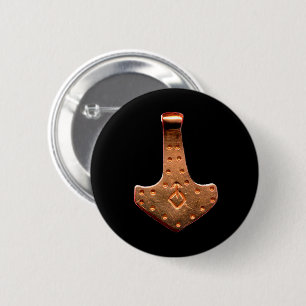 Macaron Rond 5 Cm Bouton rond noir du marteau de Thor en cuivre