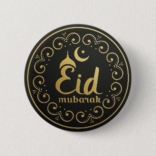 Macaron Rond 5 Cm Bouton rond ornemental d'Eid Mubarak