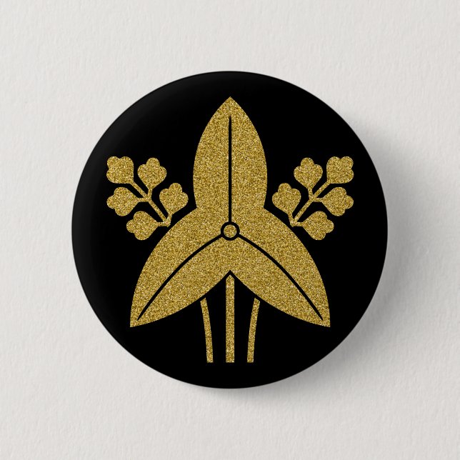 Macaron Rond 5 Cm Bouton rond Sagittaria trifolia [Famille Crest] (Devant)