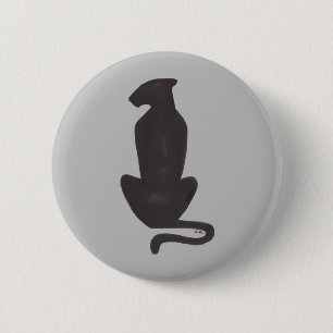 Macaron Rond 5 Cm Bouton rond Silhouette Chat Noir