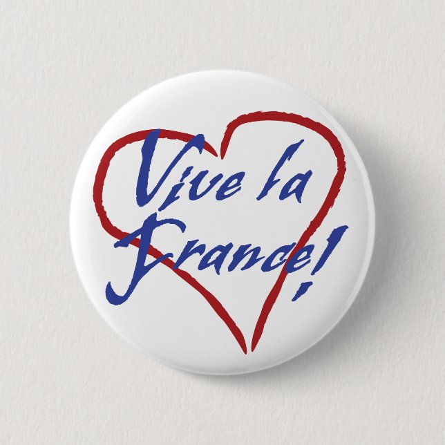 Macaron Rond 5 Cm Bouton rond standard Vive la France (Devant)