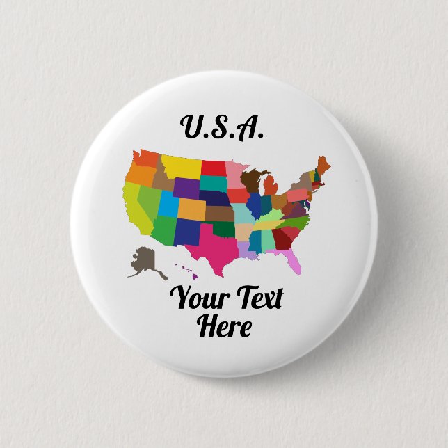 Macaron Rond 5 Cm Bouton rond USA (Devant)