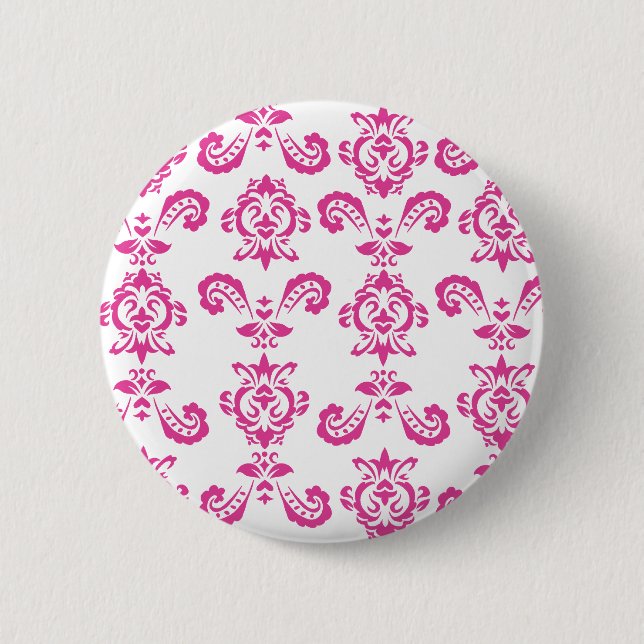 Macaron Rond 5 Cm Bouton rose baroque (Devant)