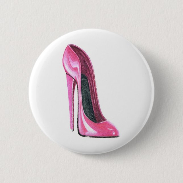 Macaron Rond 5 Cm Bouton rose d'art de chaussure de talon haut (Devant)