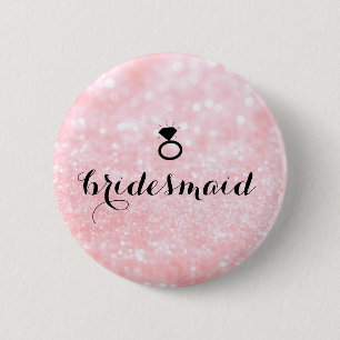Macaron Rond 5 Cm Bouton - rose de Bling d'anneau de parties
