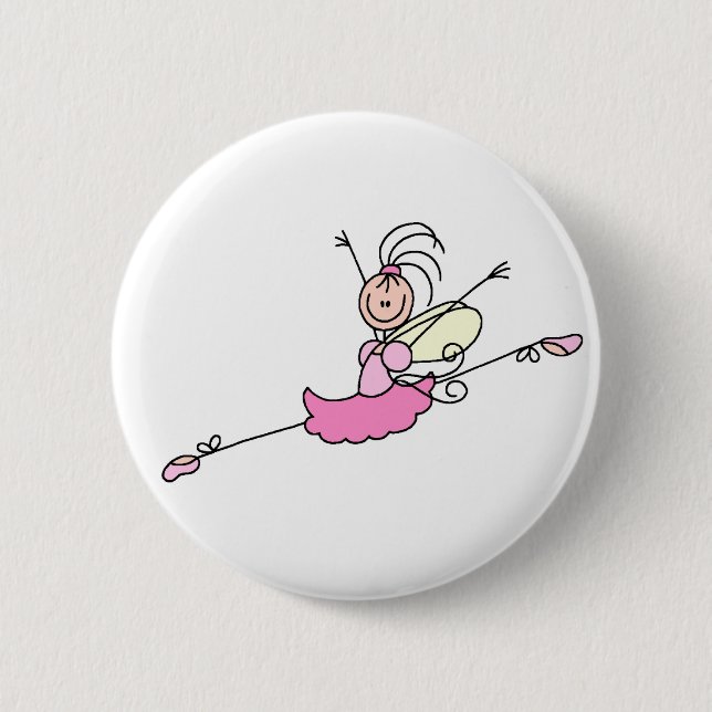 Macaron Rond 5 Cm Bouton rose de danse de ballerine (Devant)