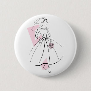 Macaron Rond 5 Cm Bouton Rose de mariée de mode