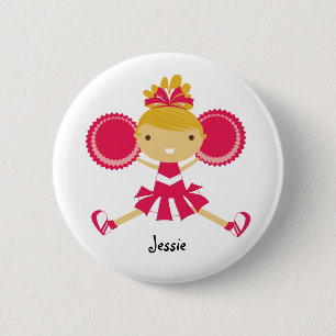 Macaron Rond 5 Cm Bouton rose de nom de fête d'anniversaire de
