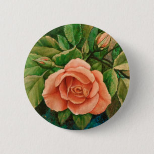 Macaron Rond 5 Cm Bouton Rose de plage