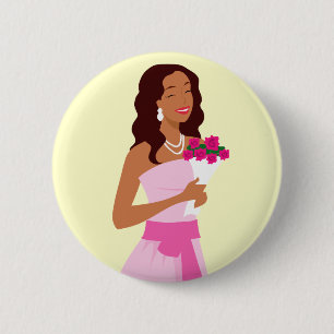 Macaron Rond 5 Cm Bouton rose de robe de mariage