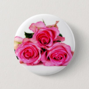 Macaron Rond 5 Cm Bouton rose de roses