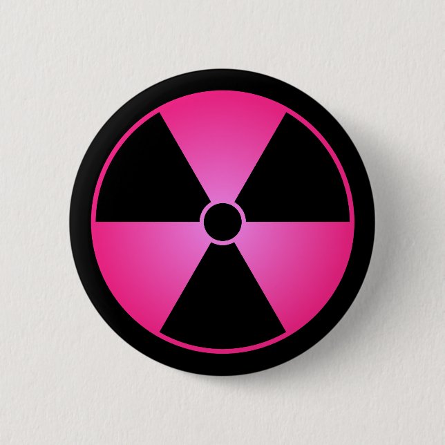 Macaron Rond 5 Cm Bouton rose de symbole de rayonnement (Devant)