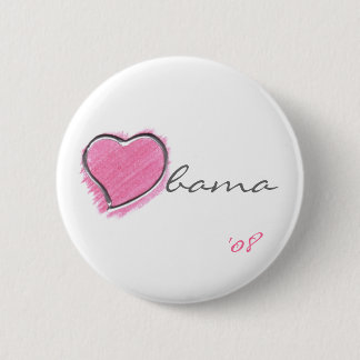 Macaron Rond 5 Cm Bouton rose d'Obama de coeur
