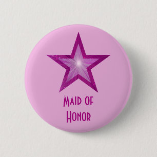 Macaron Rond 5 Cm Bouton rose étoile 'Maid of Honor'