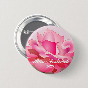 Macaron Rond 5 Cm Bouton rose Festival