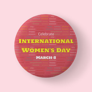 Macaron Rond 5 Cm Bouton rose pour célébrer la Journée international