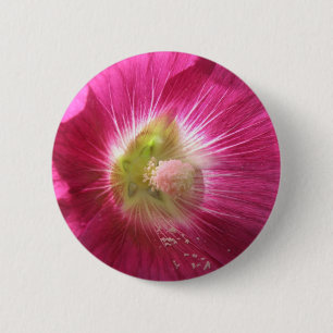 Macaron Rond 5 Cm Bouton rose profond Hollyhock