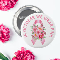 Bouton rose Ruban de sensibilisation au cancer du