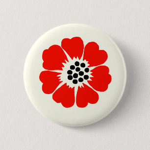 Macaron Rond 5 Cm Bouton Rouge