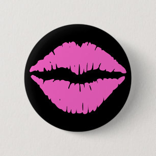 Macaron Rond 5 Cm Bouton rouge à lèvres rose
