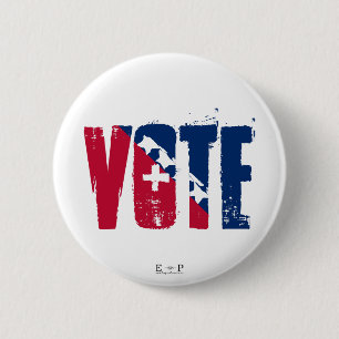 Macaron Rond 5 Cm Bouton rouge, blanc et bleu de vote