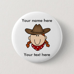 Macaron Rond 5 Cm bouton rouge de cow-girl faite sur commande
