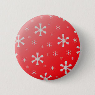 Macaron Rond 5 Cm Bouton rouge de flocon de neige