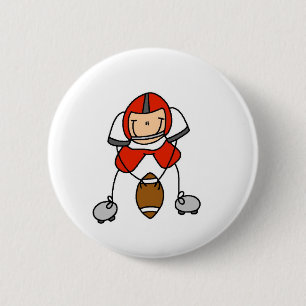 Macaron Rond 5 Cm Bouton rouge de joueur de football