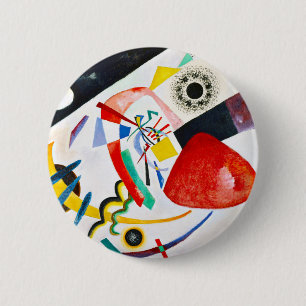 Macaron Rond 5 Cm Bouton rouge de tache de Kandinsky