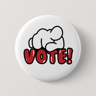 Macaron Rond 5 Cm Bouton rouge de VOTE