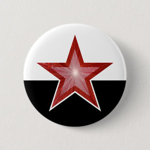 Macaron Rond 5 Cm bouton rouge étoile blanc noir