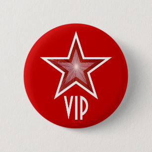 Macaron Rond 5 Cm Bouton rouge étoile 'VIP'