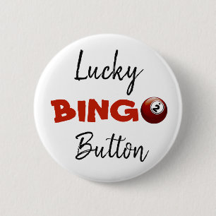 Macaron Rond 5 Cm Bouton Rouge Lucky BINGO