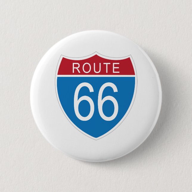 Macaron Rond 5 Cm Bouton Route 66 (Devant)