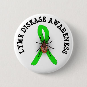 Macaron Rond 5 Cm Bouton ruban de Lyme Sensibilisation aux maladies