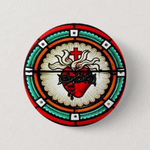 Macaron Rond 5 Cm Bouton sacré de coeur