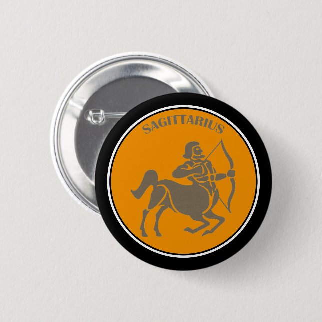 Macaron Rond 5 Cm Bouton Sagittarius (Devant & derrière)