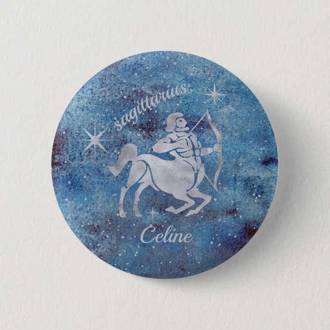 Macaron Rond 5 Cm Bouton Sagittarius Zodiac Sign (Devant)