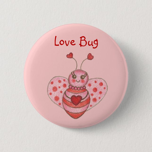 Macaron Rond 5 Cm Bouton Saint Valentin (Devant)