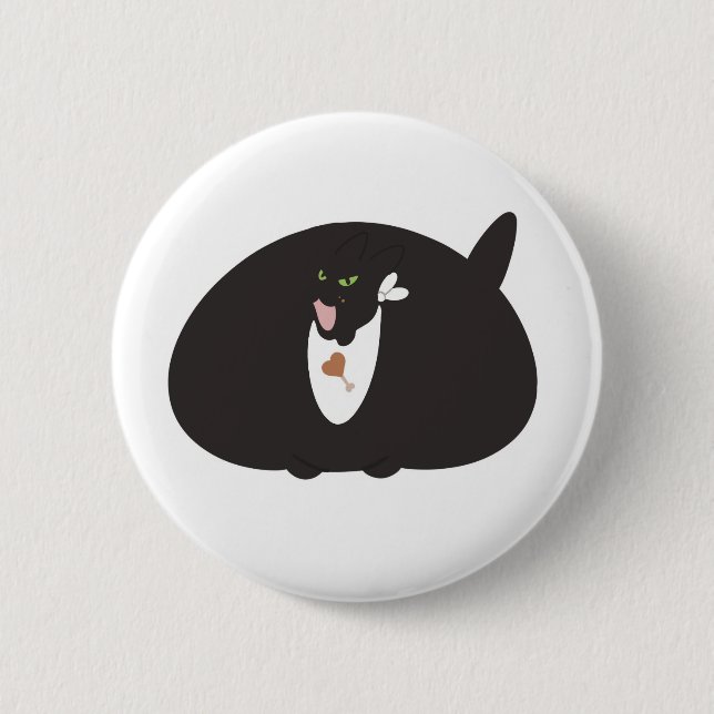 Macaron Rond 5 Cm Bouton Salem the Cat - Charme Chonky (Devant)