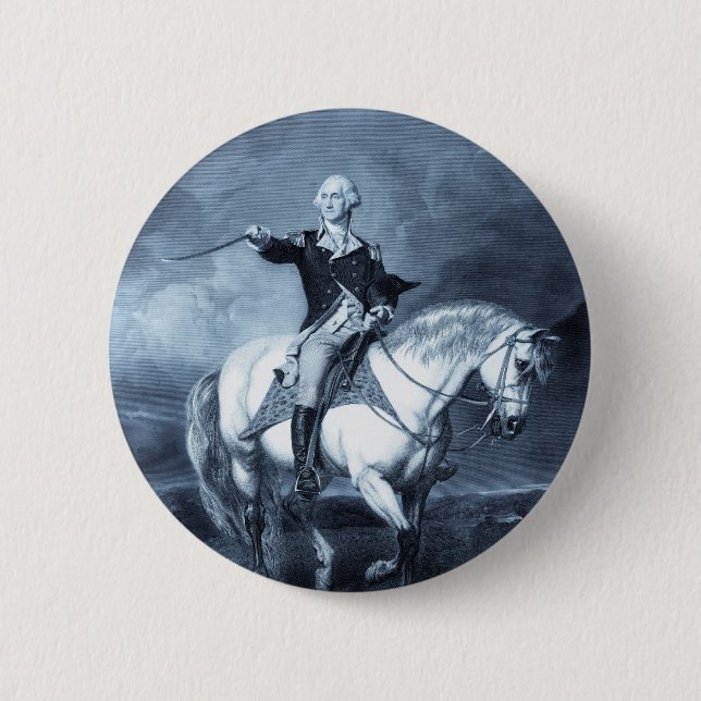 Macaron Rond 5 Cm Bouton Salute George Washington (Devant)