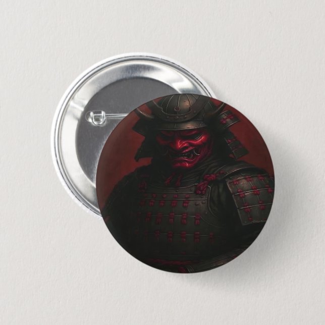 Macaron Rond 5 Cm Bouton Samurai (Devant & derrière)