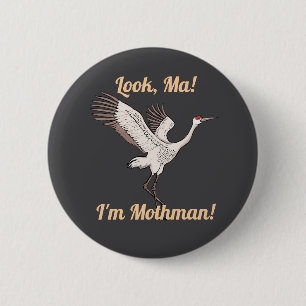 Macaron Rond 5 Cm Bouton Sandhill Crane Mothman