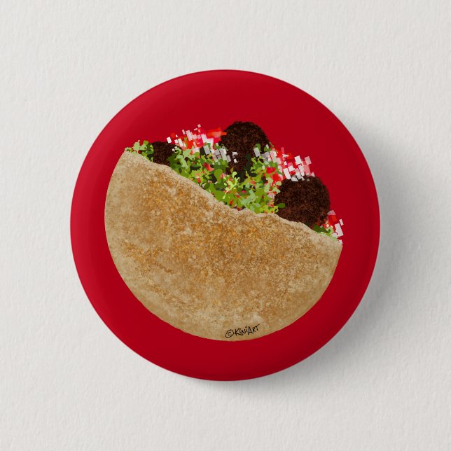 Macaron Rond 5 Cm Bouton sandwich KiniArt Falafel (Devant)