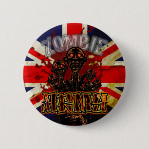 Macaron Rond 5 Cm Bouton sanglant d'armée de zombi