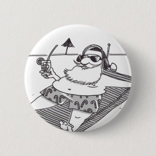 Macaron Rond 5 Cm Bouton Santa Beach Time