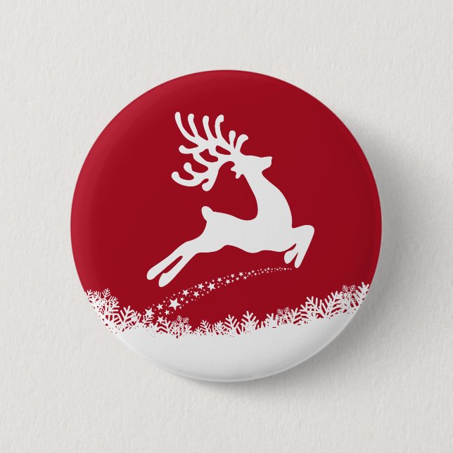 Macaron Rond 5 Cm Bouton Saupoudrer Reindeer (Devant)